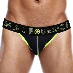 Jockstrap NEON MaleBasics Noir-Jaune XL pas cher
