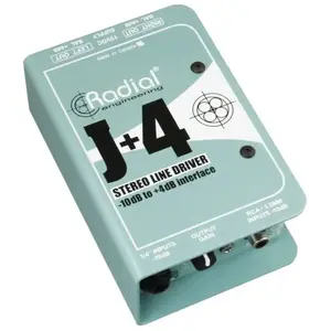 Radial J+4 boîte de direct active stéréo -10dB asymétrique, +4dB symétrique pas cher