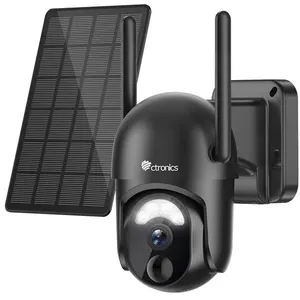 Ctronics 2K 3MP Caméra Surveillance WiFi Extérieur sans Fil Solaire PT... pas cher