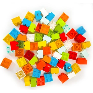 LEGO Duplo : 70x 2x2 briques, mélange de couleurs pas cher