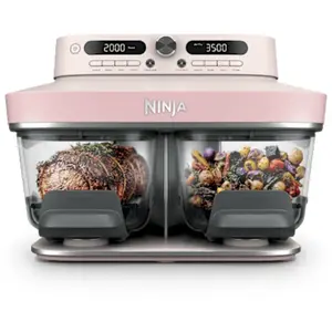 Ninja Air fryer en verre avec 8 modes CRISPi DualZone Rose quartz | DD... pas cher