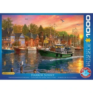 Eurographics Puzzle - Dominic Davison : Coucher de soleil sur le port, 1000 pièces pas cher