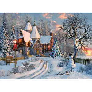 Puzzle Eurographics - Dominic Davison : Cottage de Noël, 1000 pièces pas cher