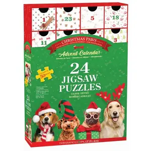 Eurographics Calendrier de l'avent : 24 Puzzles - Pattes de Noël pas cher