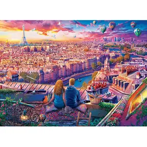 Puzzle 1000 pièces - EUROGRAPHICS - Les toits de Paris - Architecture et monument - Intérieur - Bleu pas cher