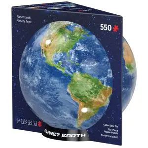EuroGraphics Puzzle 550 pièces : Boite en métal - Carte du Monde pas cher