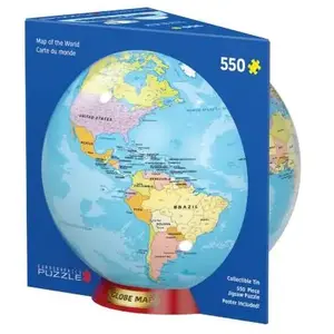 Eurographics Puzzle 550 pièces : Boite en métal - Carte du monde pas cher
