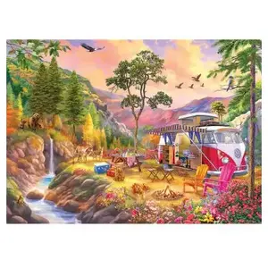 EuroGraphics Puzzle 1000 pièces : Jeep - Chargement du Wagoneer pas cher