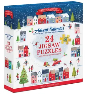Calendrier de l'Avent - Ville de Noël - 24 Puzzles 50 Pièces Eurographics pas cher