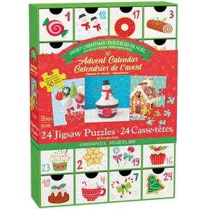 Eurographics Calendrier de l'Avent - Sweet Christmas - 24 Puzzles - 50 pièces pas cher