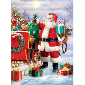 EuroGraphics Puzzle 1000 pièces - Simon Tread : Père Noël avec traîneau pas cher