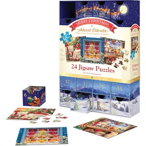 Calendrier de l'Avent - Joyeux Noël - 24 Puzzles 50 Pièces Eurographics pas cher