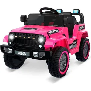 BALOVEBY Voiture Electrique pour Électrique 12V Avec Télécommande 2,4 G, Bluetooth, Musique, Klaxon et LED Phares Pour Enfants 3-8 Ans -
