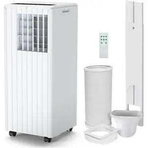 Baloveby Climatiseur Mobile Silencieux 9000BTU, Déshumidificateur 42L-Jour, 2 Vitesses Avec Télécommande Classe énergétique AVendu parcdiscount