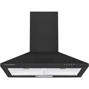 Ciarra cbcb6201-ow hotte 60cm 370m³/h 3 vitesses surface mate noir pas cher
