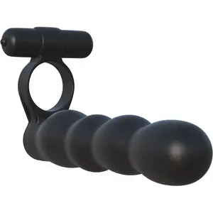 Comparateur de prix : Fantasy C-ringz Cockring & gode Posable Partner Double Penetrator Noir