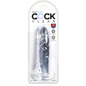 Gode Ventouse 15,2 cm King Cock Clear pas cher
