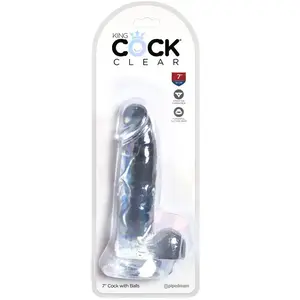 Pipedream KING COCK CLEAR - REALISTIC PENIS WITH BALLS 15.2 CM TRANSPARENT pas cher