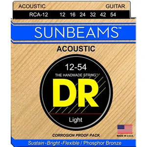 DR RCA-12 - Sunbeam - Phosphor Bronze, jeu guitare acoustique, Light 12-54