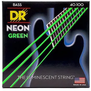 DR Strings DR NGB-40 - Hi-Def Neon - Green, jeu guitare basse, Light 40-100