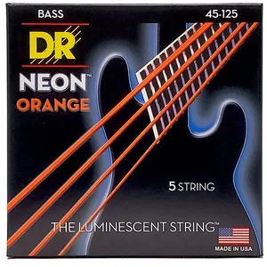Comparateur de prix : DR Strings NOB5-45 - Hi-Def Neon - Orange, jeu guitare basse, 5 cordes Medium 45-125