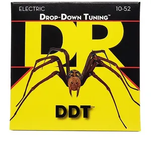 DR Strings DDT-10-52 - DDT - Drop Down Tuning, jeu guitare électrique, Medium à Heavy 10-52