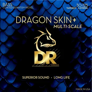 Comparateur de prix : Dr Strings 30-125, Multi-Scale Dragon Skin+ Coated 6-String Medium Tapered