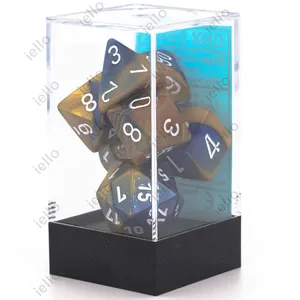 iello Iello Chessex - Set De 7 Dés - Gemini - Bleu-Or/Blanc pas cher
