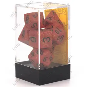 7 dés pour JDR Chessex - Granit - Orange et noir pas cher