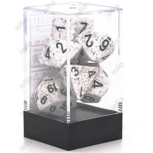 iello Iello Chessex - Set De 7 Dés - Granite - Arctic Blanc/Gris