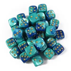 Comparateur de prix : Chessex Gemini Blauw-Taling/goud D6 12mm Dobbelsteen Set (36 stuks)