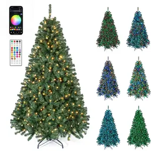 CostwaySapin de Noël Artificiel avec Éclairage Lumineux Sapin de Noël ... pas cher