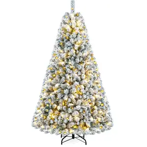 Costway183 cm Sapin de Noël Artificiel Enneigé avec Éclairage LED Arbr... pas cher