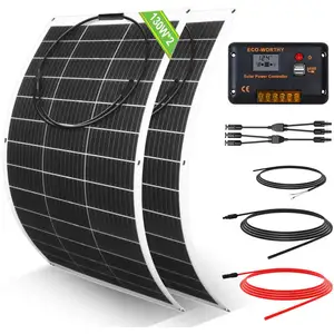 Eco-worthy - Kit de base de panneau flexible solaire 260W 12V avec con...