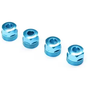 Lower Shock Caps, Aluminum, King Blue (4): SBR 2.0