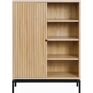 HOMIFAB Bibliothèque 1 porte 4 niches effet bois 80 cm - talia TaliaVendu parmaisons-du-monde