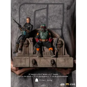 Iron Studios Figurine - Star Wars Le Mandalorien - Boba Fett & Fennec 1/10