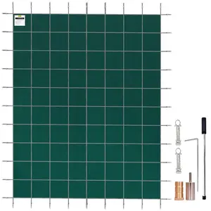 Vevor Bache Piscine Rectangulaire 5,5x10,4m Couverture Protection Piscine pp contre Debris Neige Protege Piscine Maille Serree Ressort Inox Boulon Sol pas cher