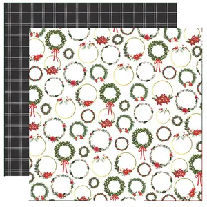 Echo Park Paper co.Carta Bella Happy Christmas Papier imprimé Christmas WreathsVendu parscrapmalin