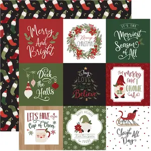 Echo Park Paper co. Papier imprimé Cartes de journaling Christmas Gnomes 30.5 x 30.5 cmVendu parscrapmalin