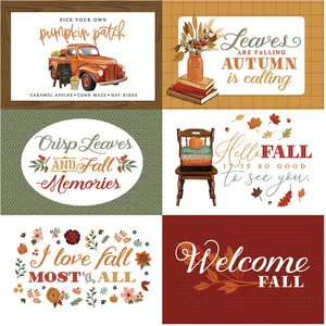 Echo Park Paper co.Carta Bella Papier imprimé Cartes de journaling Welcome Fall 6 pcs de 15 x 10 cmVendu parscrapmalin