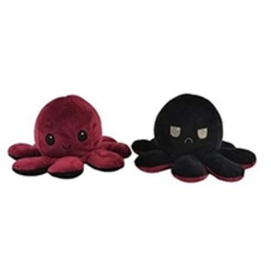 Peluche de Poulpe Réversible Doux 17cm-Rouge et Noir pas cher