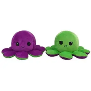 Animal en peluche de Poulpe Réversible Doux 20cm-Violet et vert pas cher