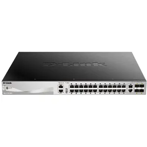 D-link 24p sfp layer 3 managed switch stackable 2 x 10gb 4 x sfp noir pas cher