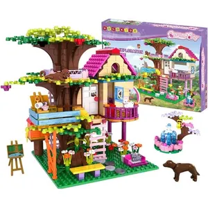 HOGOKIDS Cabane dans Les Arbres avec Fontaine et Animaux Ensemble de c... pas cher