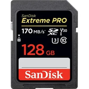 Carte SD - SanDisk - Extreme Pro - 128 Go - U3 - V30 - 170 Mo/s pas cher