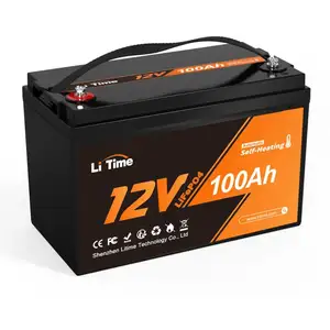 12V 100Ah Batterie LiFePO4 Auto-Chauffage Batterie au Lithium, Charge ...