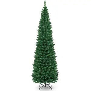 COSTWAY Sapin de Noël Artificiel 210 cm 700 Branches Support en Métal ... pas cher