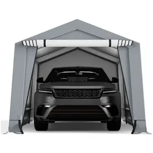 Comparateur de prix : COSTWAY Abri Voiture Tente de Stockage 2,9 x 4,9 x 2,45m en Acier Galvanisé Porte Zippée Conception Imperméable pour SUV, Bateau