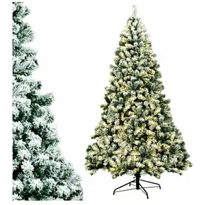 Sapin de Noël LED Artificiel 135cm COSTWAY-200 Lumières Blanc Chaud-40... pas cher